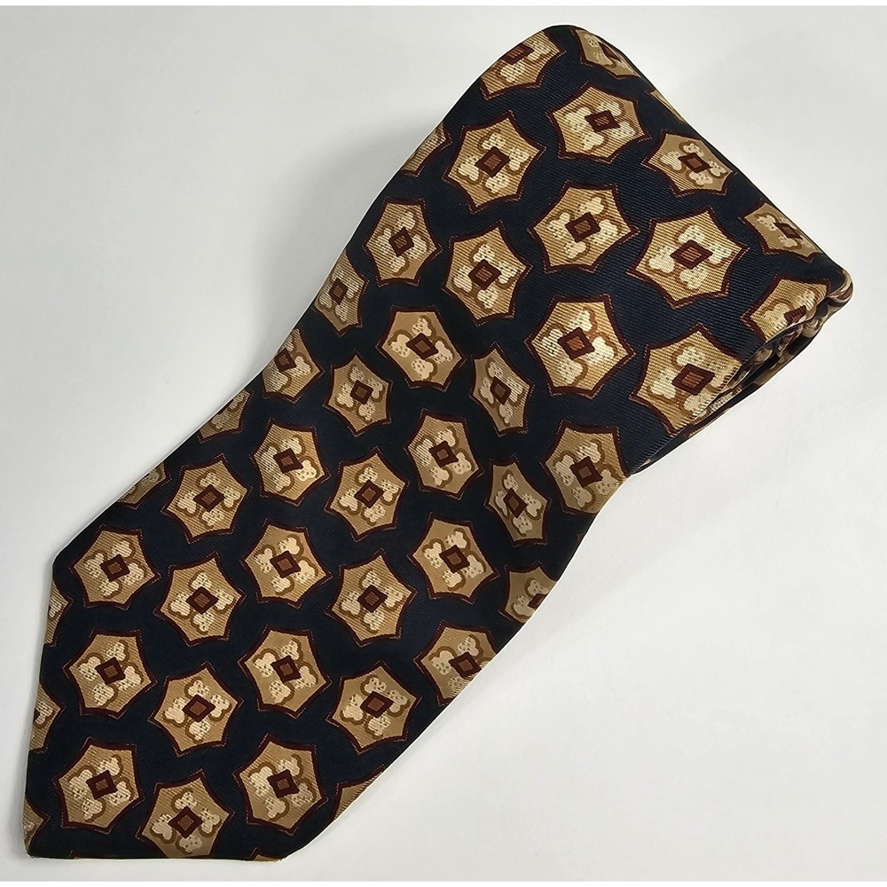 Vintage Kenneth‎ Gordon Tie Made For Harold's 100% Silk Hand Sewn USA Green Gold